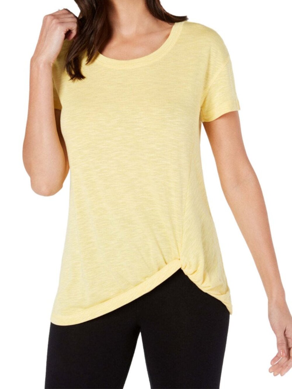 Ideology Womens Activewear Knot front T-Shirt